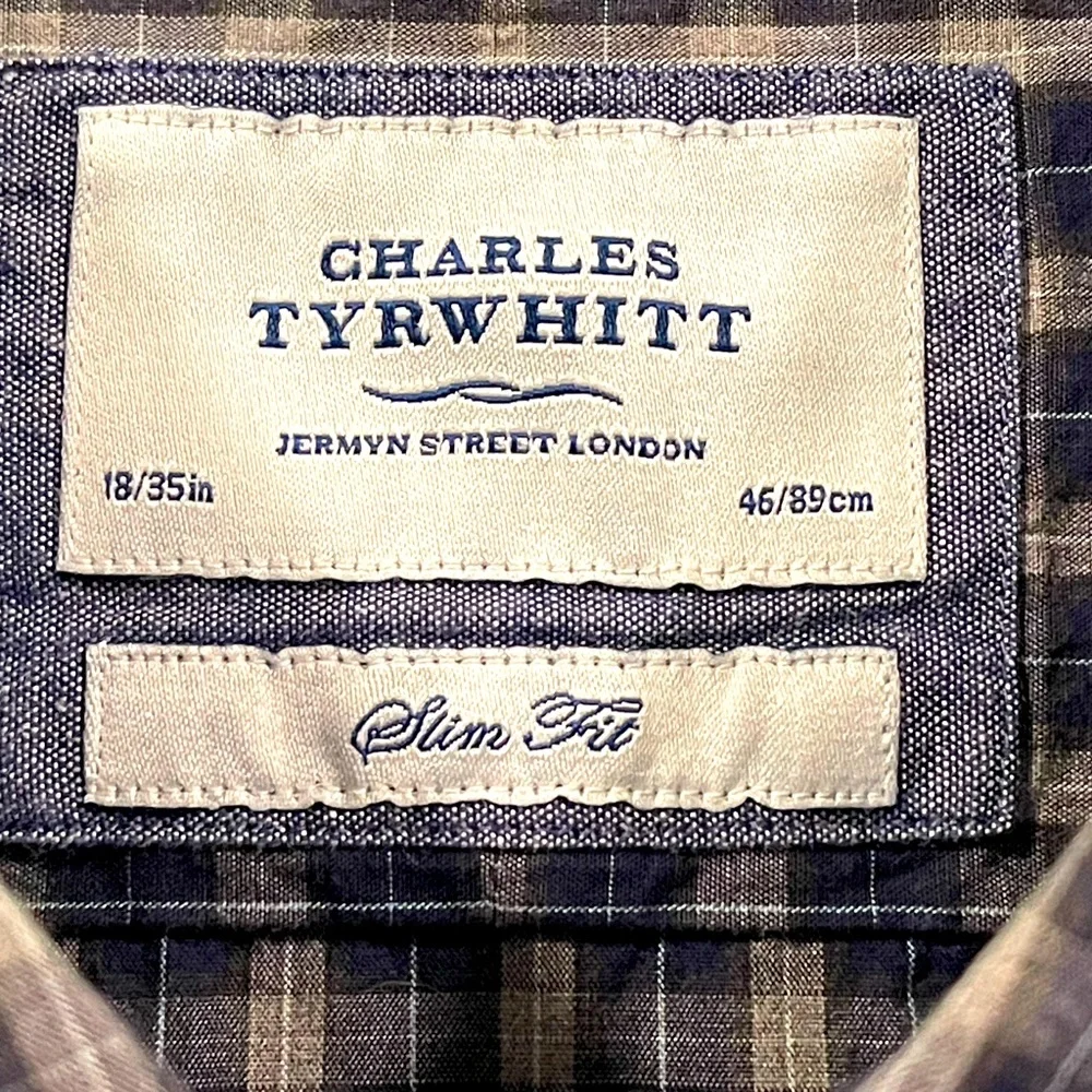 Charles Tyrwhitt Blue & White Mens Striped Long Sleeve Button Down Shirt Size XL - Picture 3 of 3